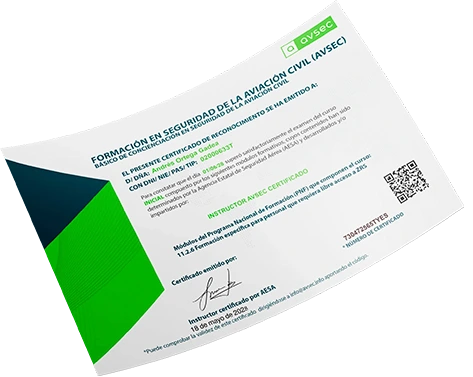 Diploma del curso AVSEC